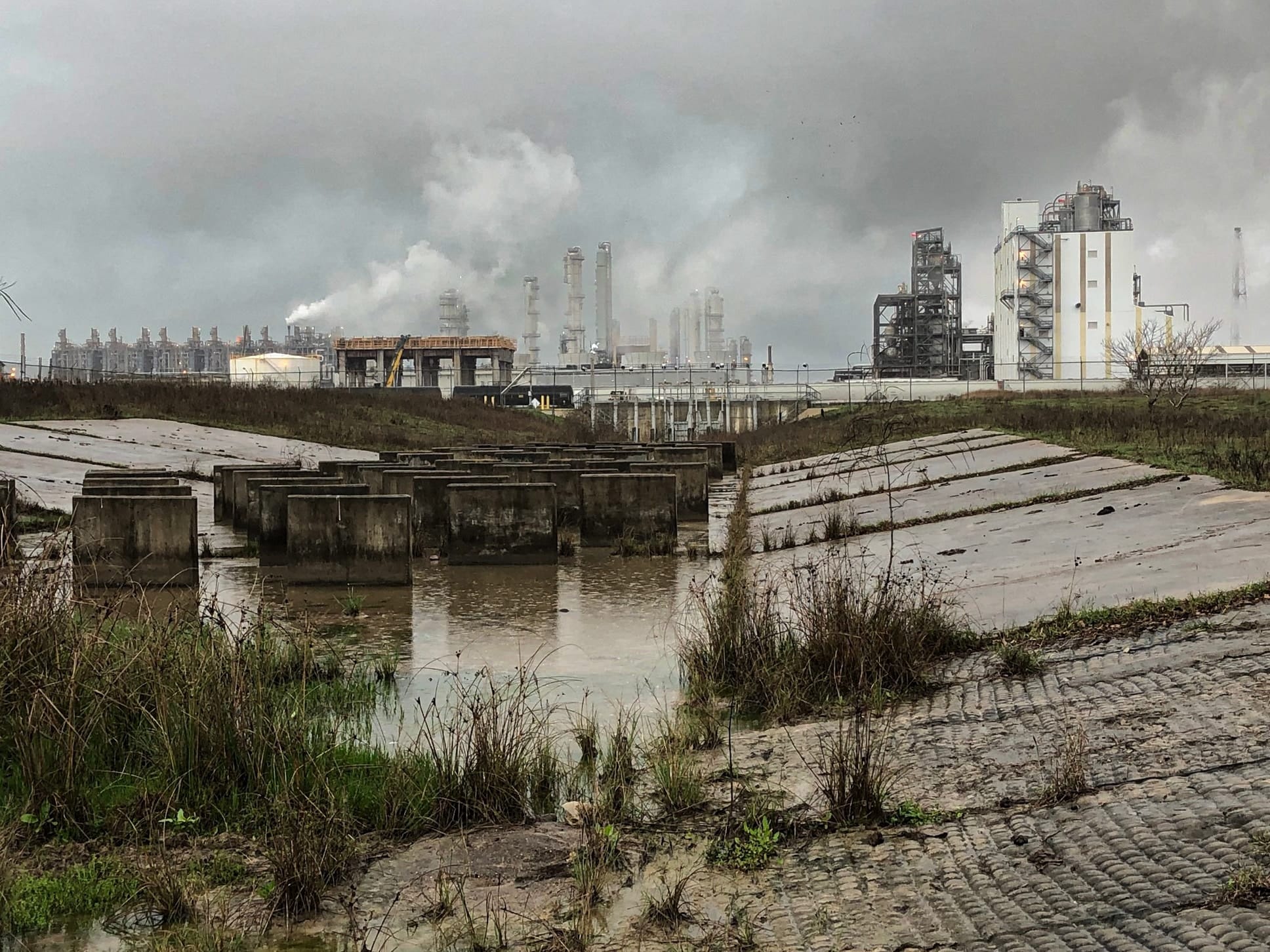 Stormwater outfall at Formosa Plastics, Point Comfort, Texas. Image: San Antonio Bay Waterkeeper