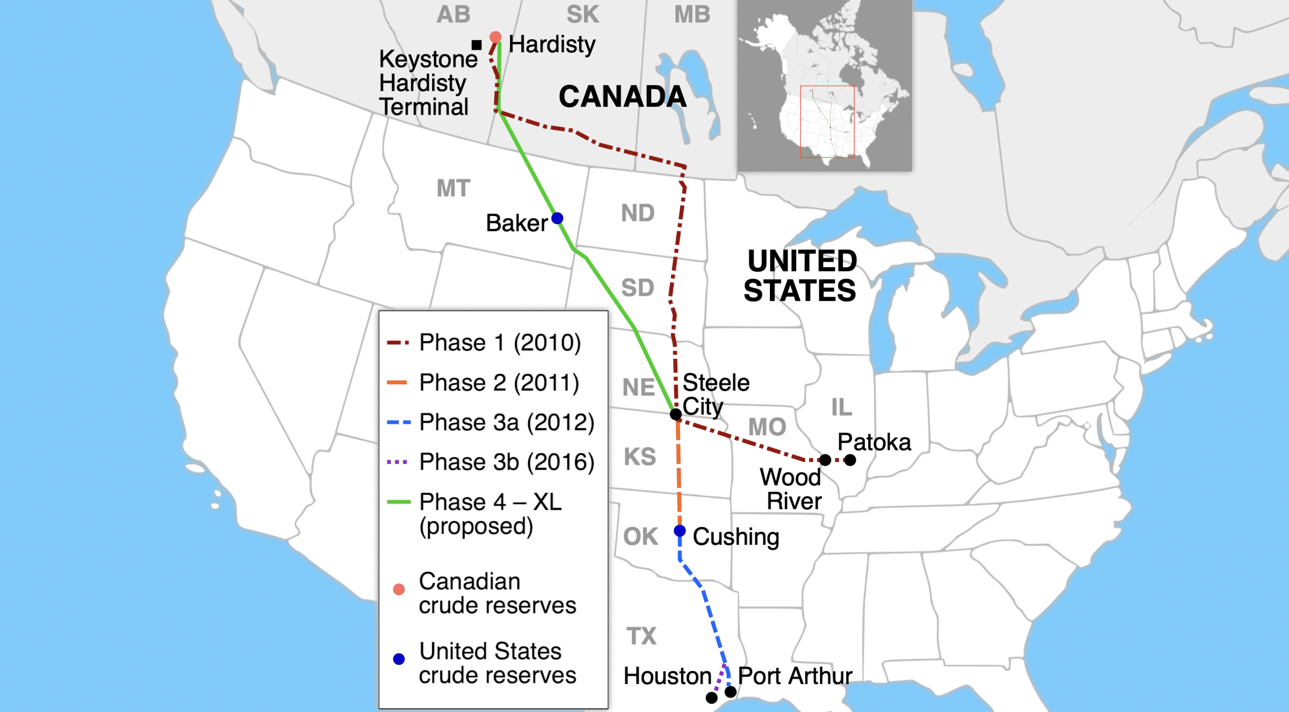 keystone xl map