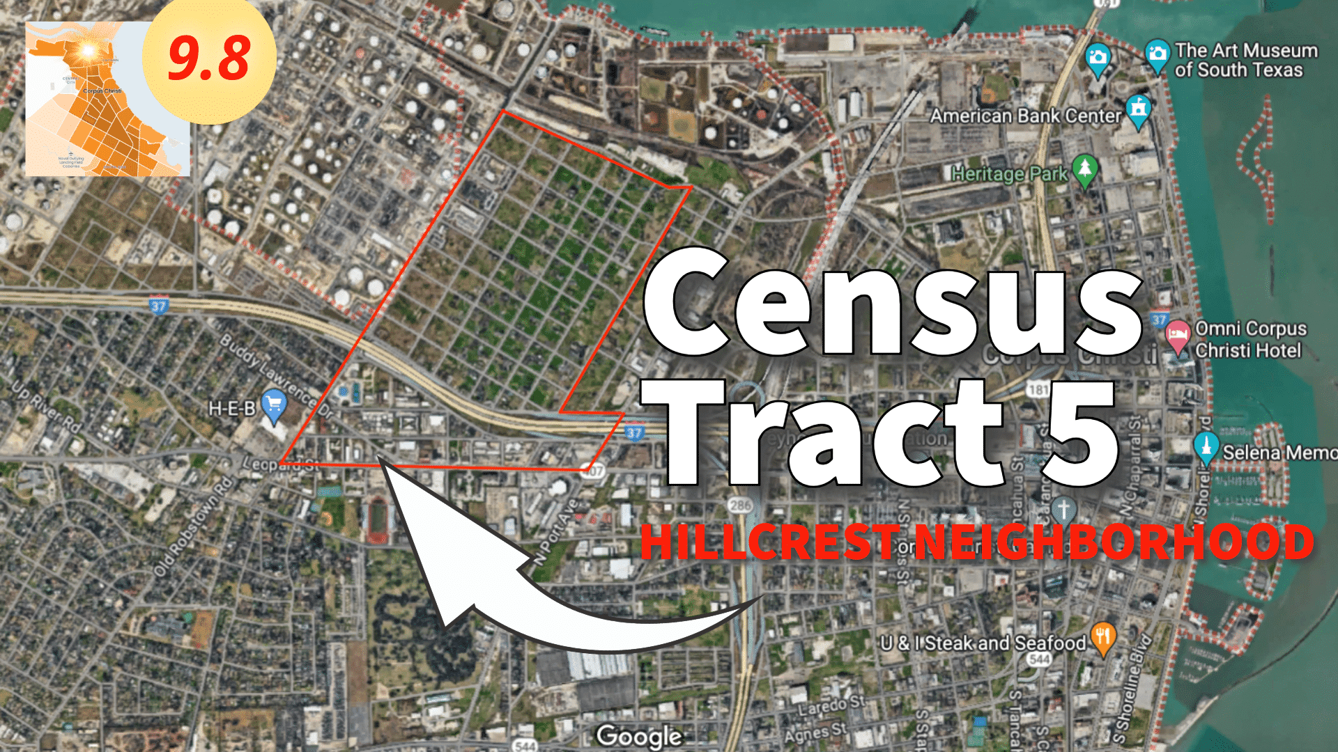 corpus christi heat island: hillcrest