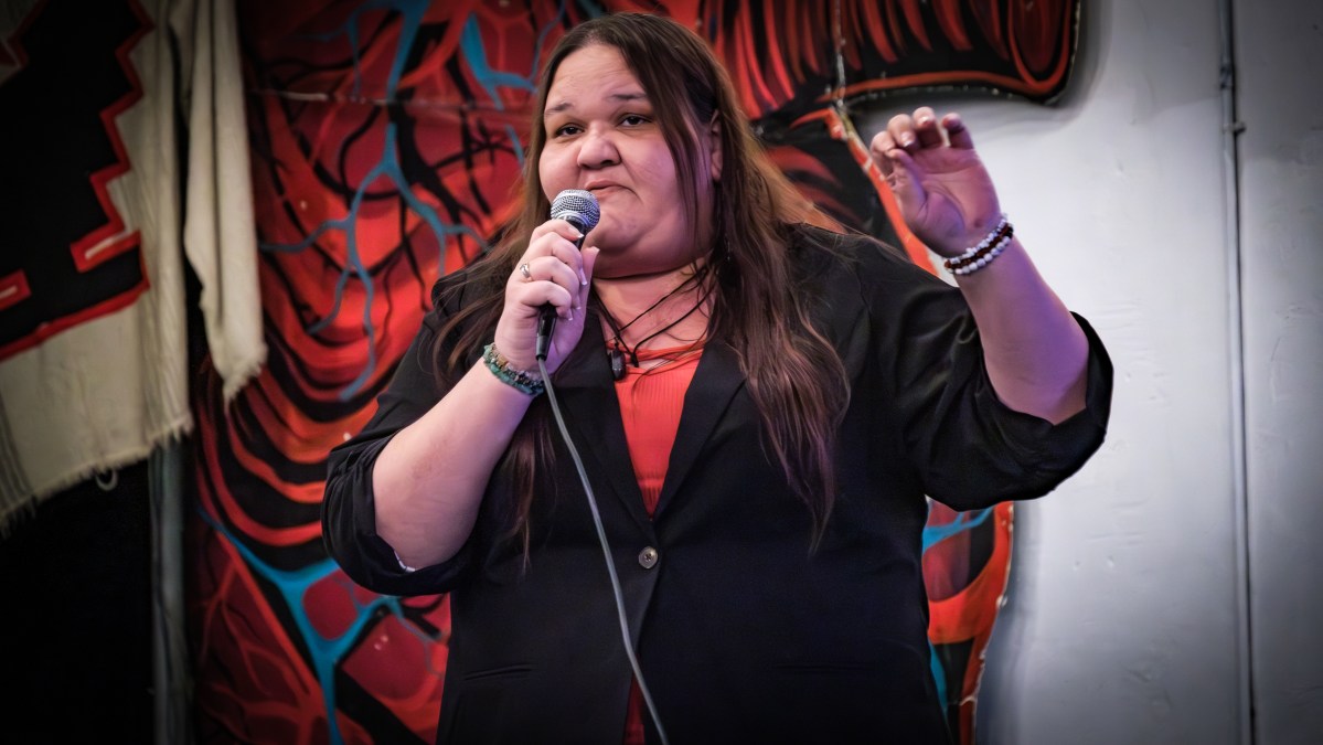 Kayla Miranda, speaking at 'Housing as a Human Right,' a weekend panel at the Esperanza Peace & Justice Center