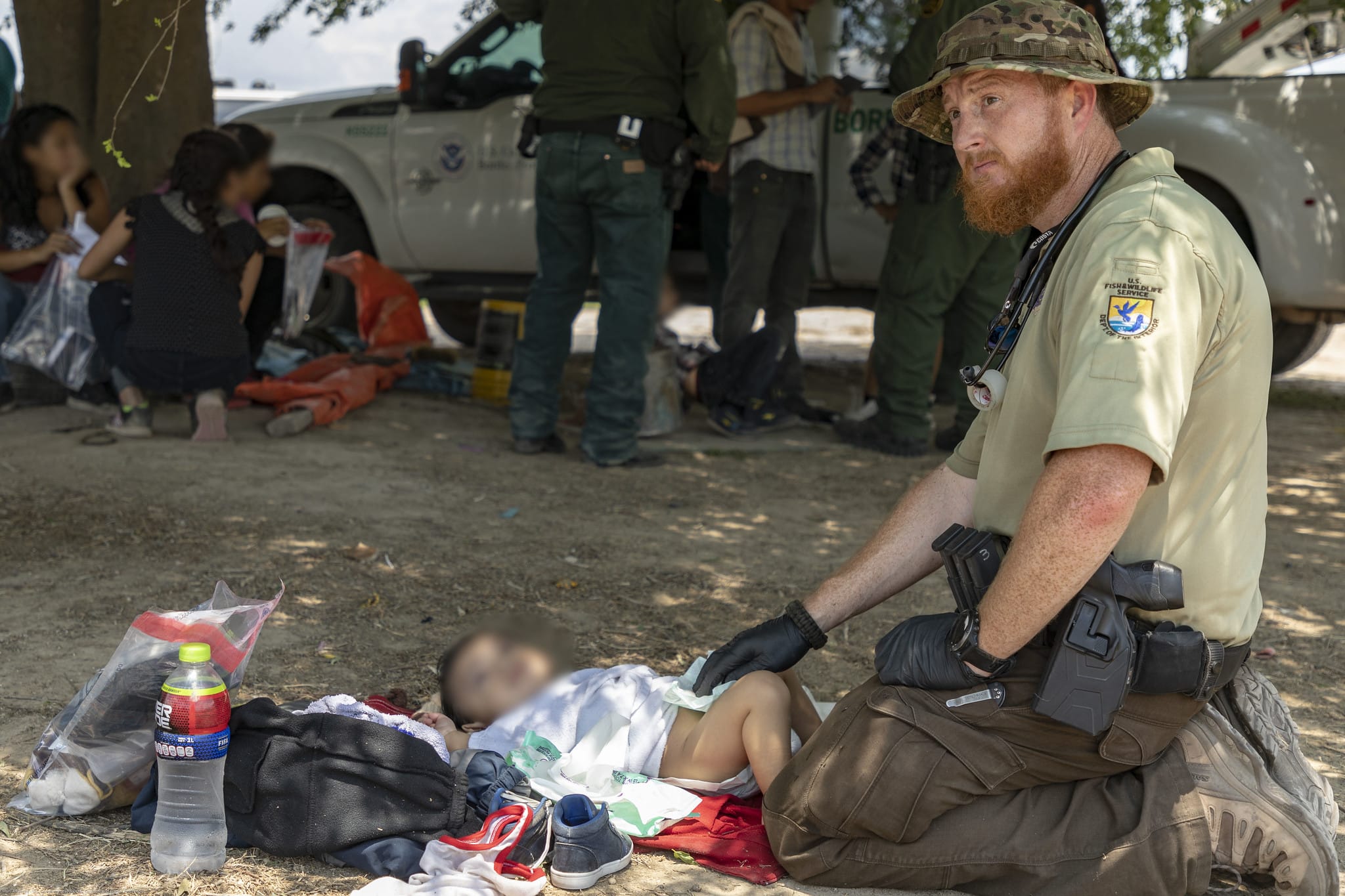 On May 31, 2019, U.S. Fish and Wildlife Service Officers and U.S. Border Patrol Agents rendered medical aid to an infant that was in distress. The infant and mother were part of a group from Central America that had crossed the Rio Grande River near McAllen Texas.
