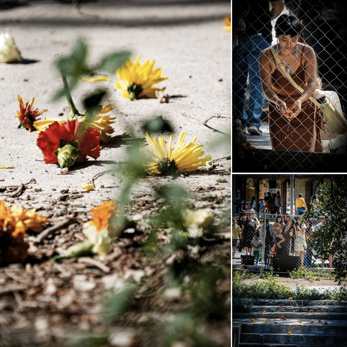Participants in a water ceremony at the banks of the San Antonio River last weekend were challenged by City fencing at the site that prevented their prayers (embodied in flower offerings) from reaching the water.