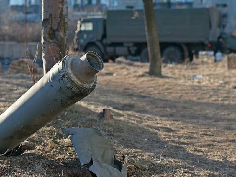 Shell in Debaltseve, Eastern Ukraine